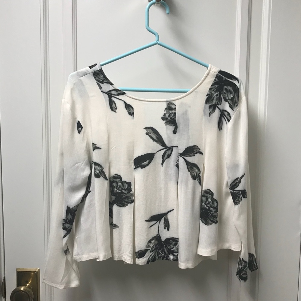 B&W Floral Blouse